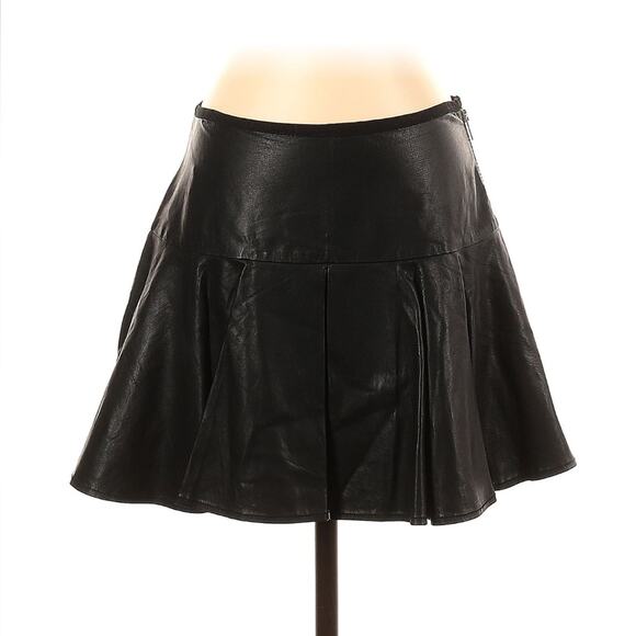 Les Fees de Bengale Patty fit and flare goat skin leather skirt, size 1 - Picture 1 of 11